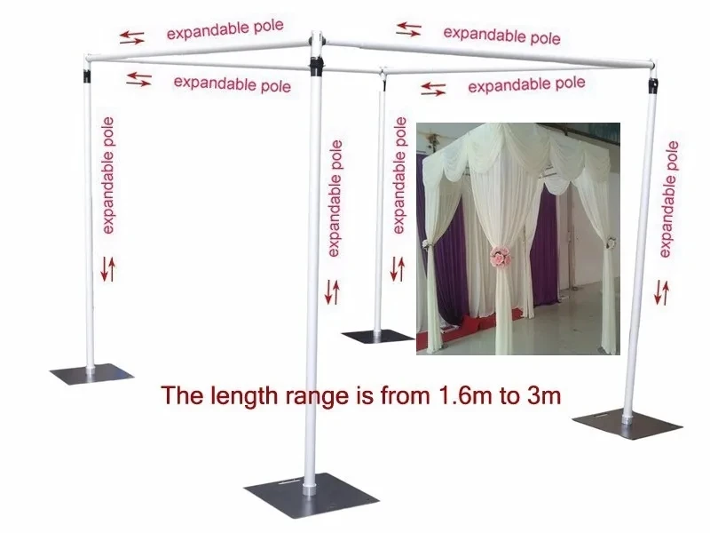 

3MX3MX3M Wedding square canopy/chuppah/arbor drape stand Wedding Decor Piping frame wedding backdrop stand wedding supply