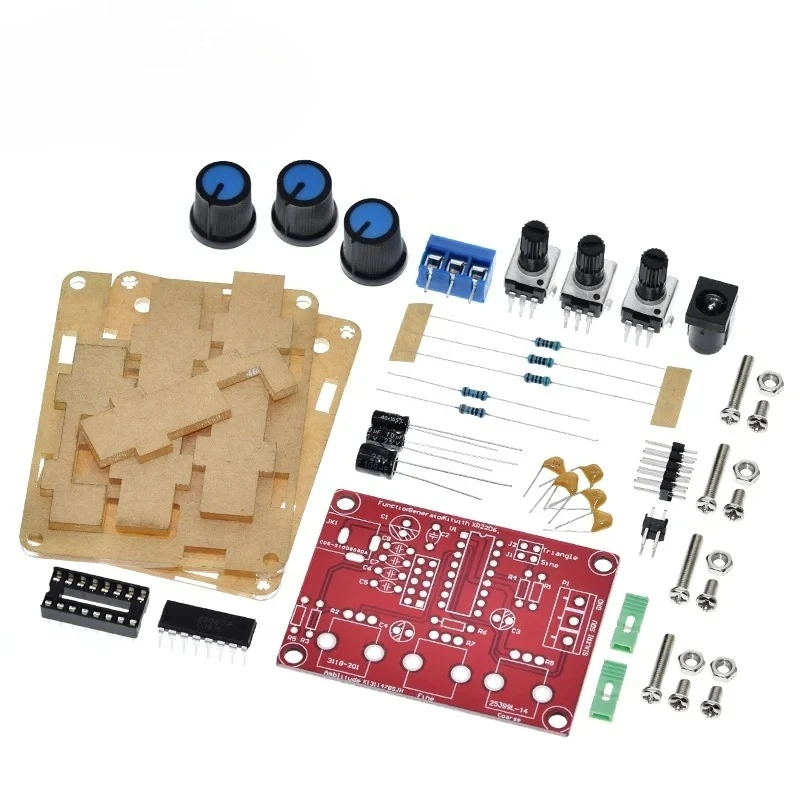 Function Signal Generator DIY Kit Sine/Triangle/Square Output 1Hz-1MHz Signal Generator Adjustable Frequency Amplitude XR2206