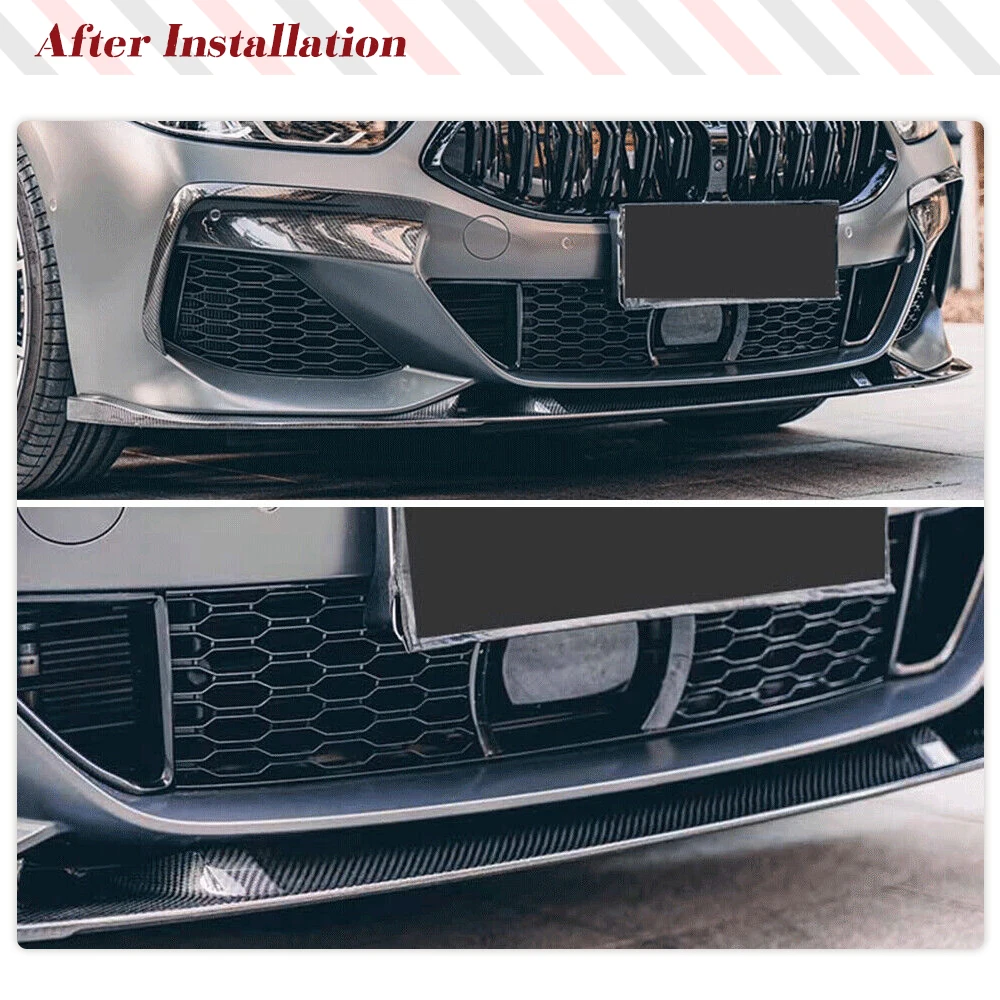 Car Front Bumper Lip Spoiler for BMW 8 Series G14 G15 G16 M Sport 2018-2022 Dry Carbon Car Front Lip Spoiler Splitters Guard