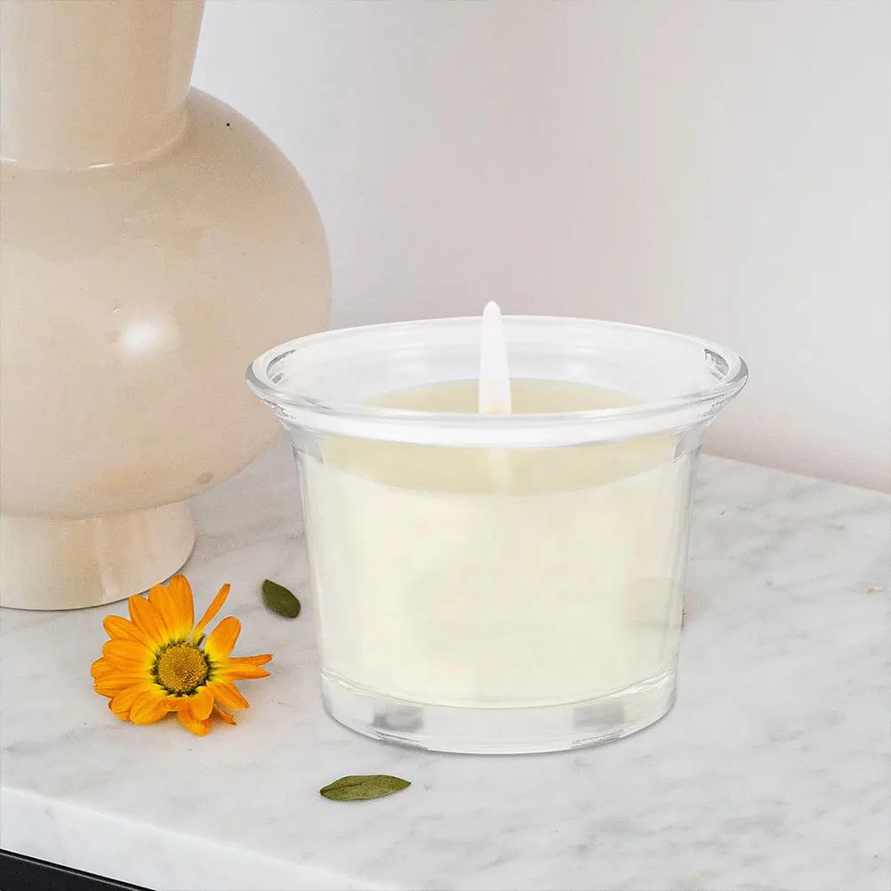 

6Pcs Small Glass Holder Clear Votive Jar for DIY Candles Ointments Samples Glass Votive Holders