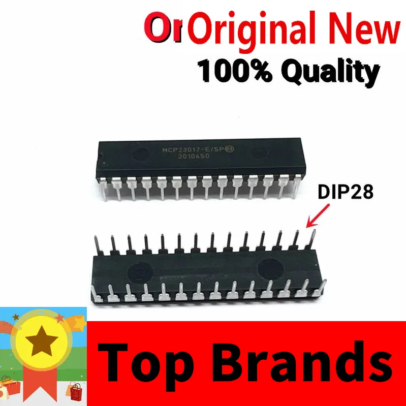 

NEW Original 10pcs/Lot 100% New MCP23017-E/SP DIP-28 MCP23017 IC Chipset