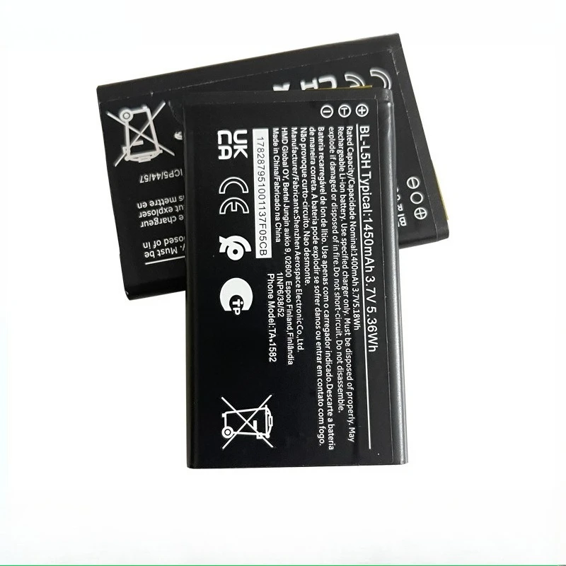 BL-L5H BLL5H BL L5H Replacement Battery for Nokia 105 4G 110 4G 125 150 (2023 Edition) 1450mAh 3.7V Battery