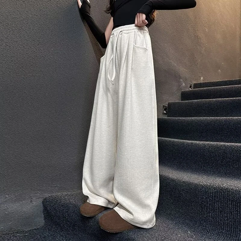 

2026 Girls‘ Wide Leg Sweatpants for Autumn, Straight Casual Trousers for Big Kids, Breathable School Bottoms New Arrival