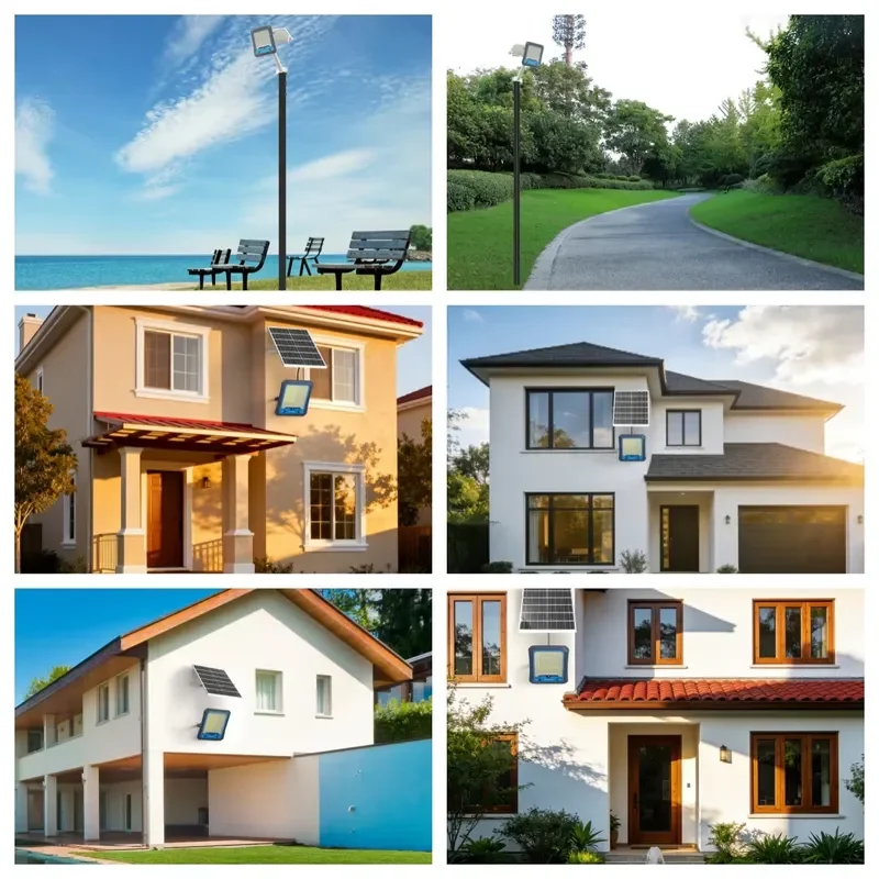 Outdoor IP66 Waterproof Solar LED Flood Lamp for High Brightness Motion Detection Adjustable Garden Factory Wholesale