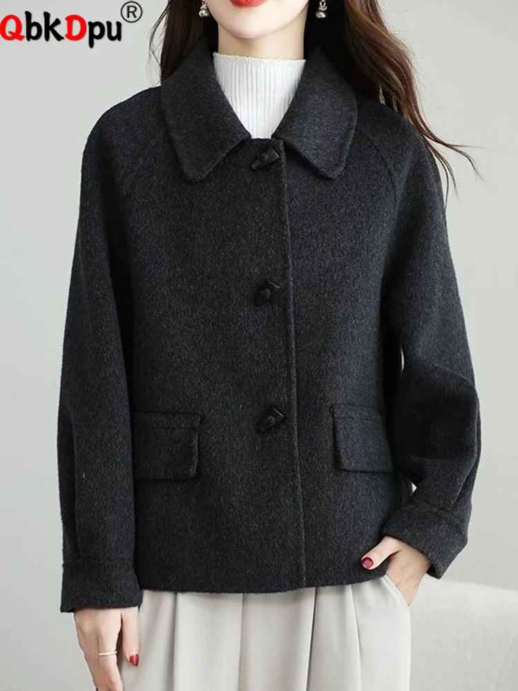 

Осенне-зимняя элегантная верхняя одежда, женские повседневные однобортные куртки с воротником с лацканами, корейская мода, Chaquetas Blusas, новинка