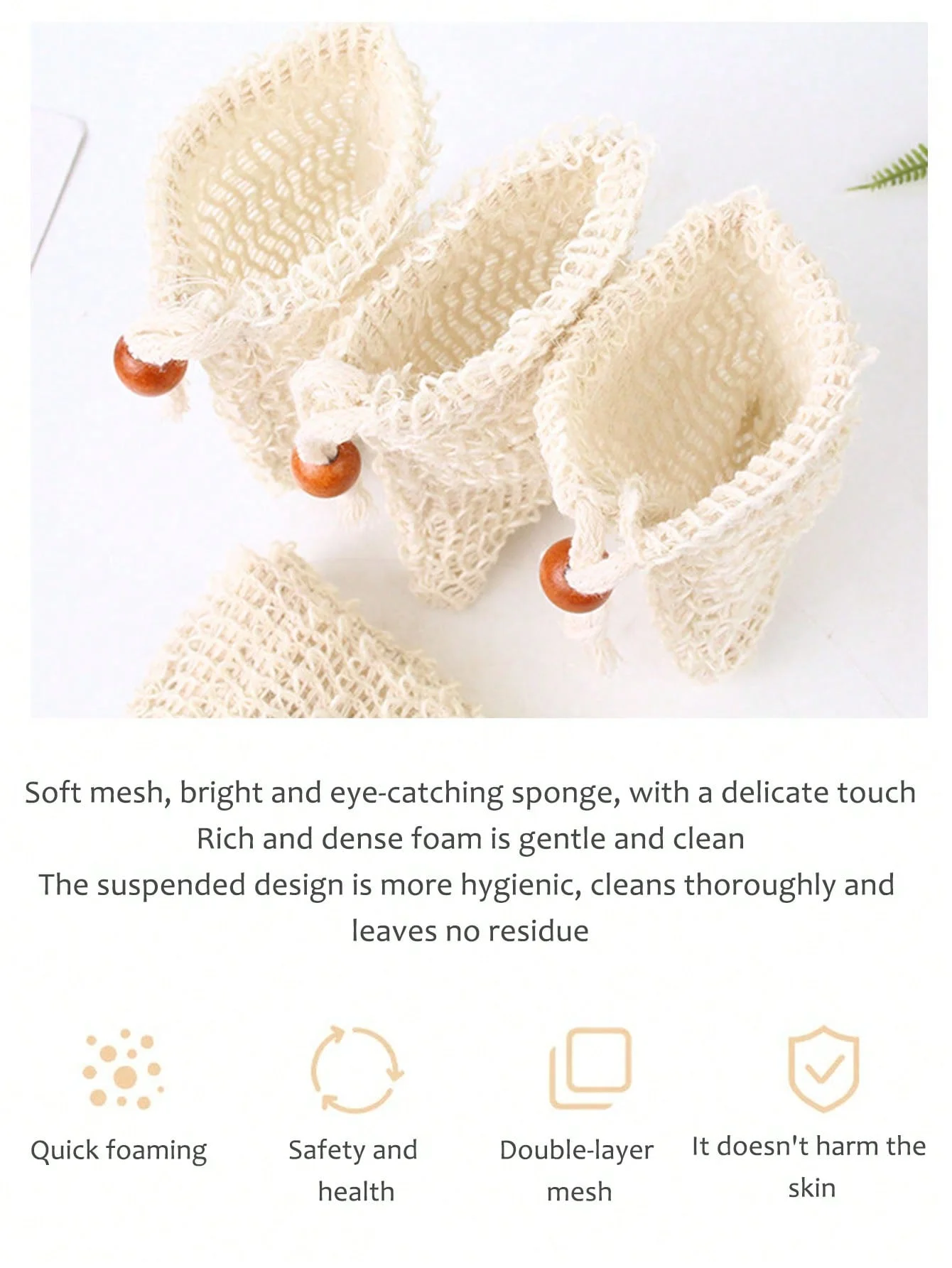 20 قطعة من كيس تقشير الصابون، كيس صابون رامي طبيعي، كيس صابون شبكي مصنوع يدويًا مع رباط للحمام والدش