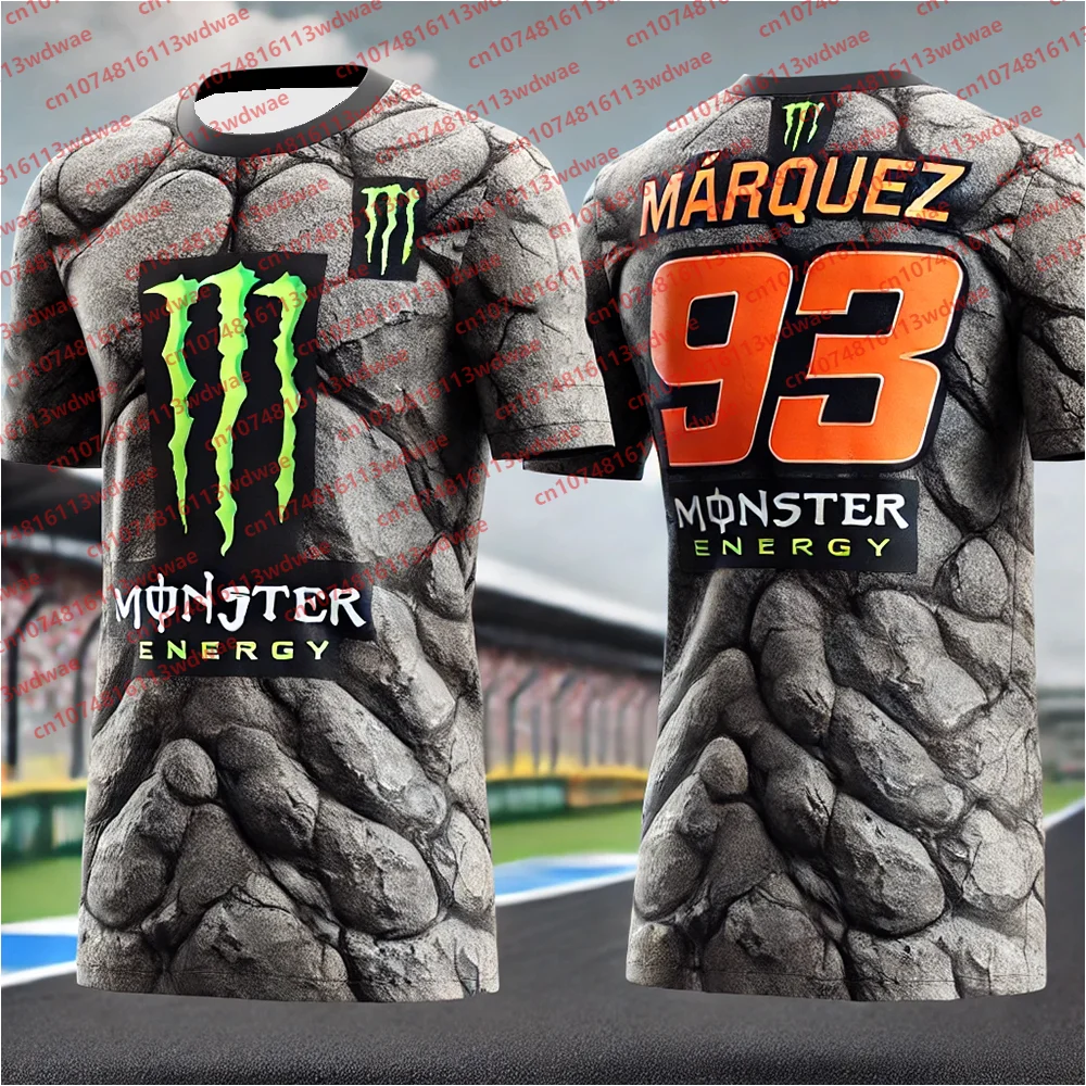 

Summer Monster Energy T-Shirt Men's Unisex size Women Short Sleeve T-Shirt Motorcycle Racer Marc Márquez 93 T-Shirt Classic Tees