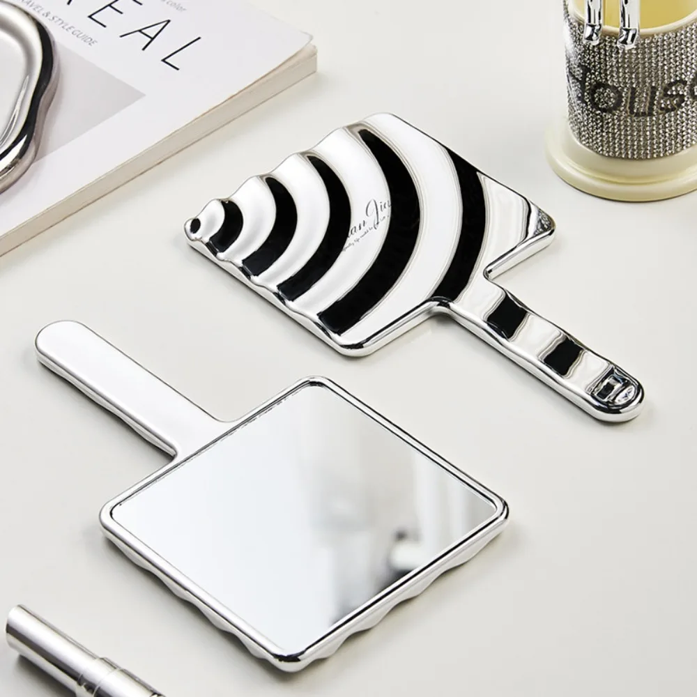 New Small Makeup Mirror Handheld Electroplated Square Mirror HD Beauty Cosmetic Mirror Women