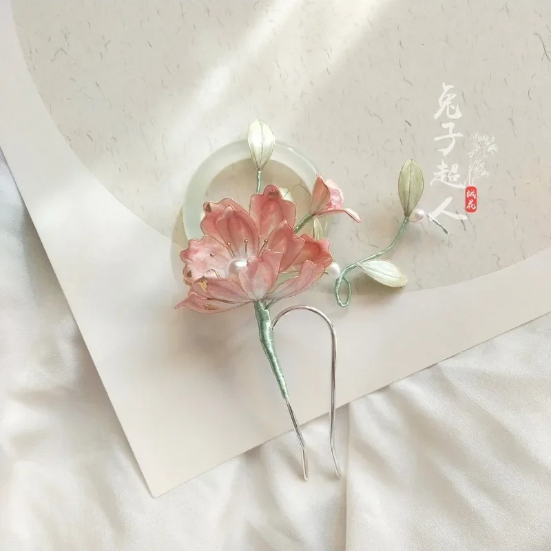 Shi Yi, filigree silk intangible cultural heritage hairpin Hanfu hair accessories, national style