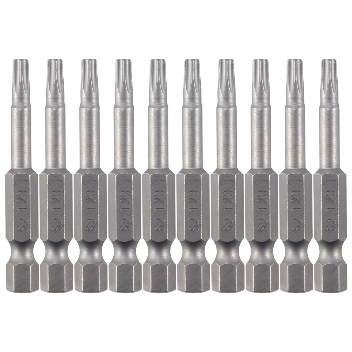 

6.3mm Hexagon Shank 4mm T20 Magnetic Tip Torx Screwdriver Bits 10 Pcs