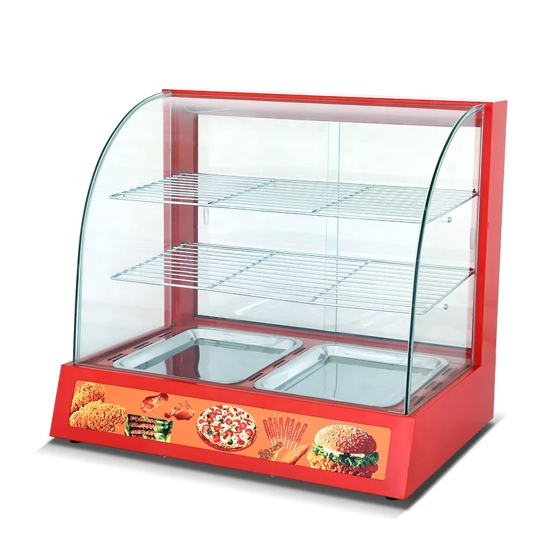 Commercial Table Top  Stainless Steel Hot Food Pizza Pie Electric Heating Food Warming Showcase