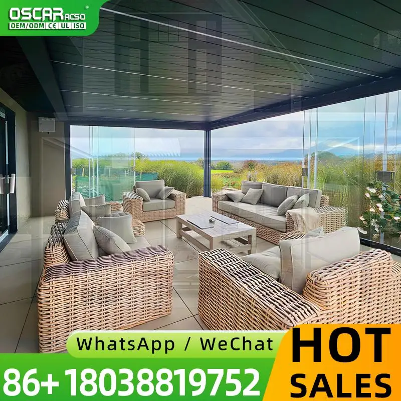 Outdoor Motorized Waterproof Louvered Aluminium Pergola 3x3 4x4 4x6m Remote Controlled for Patio Garden Terrace pergola