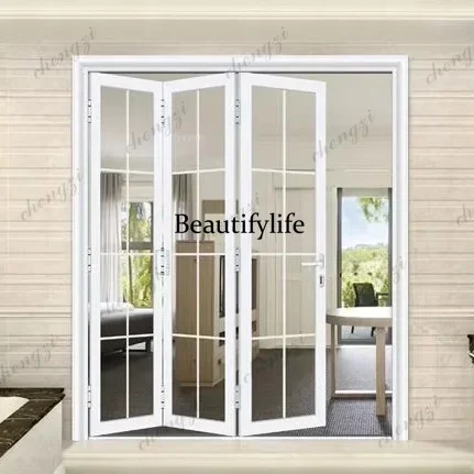 TTT Z183 Customization Aluminum Glass Sliding Folding Door Patio Exterior Bifold Doors Double Glazing Aluminum Bi Folding Door