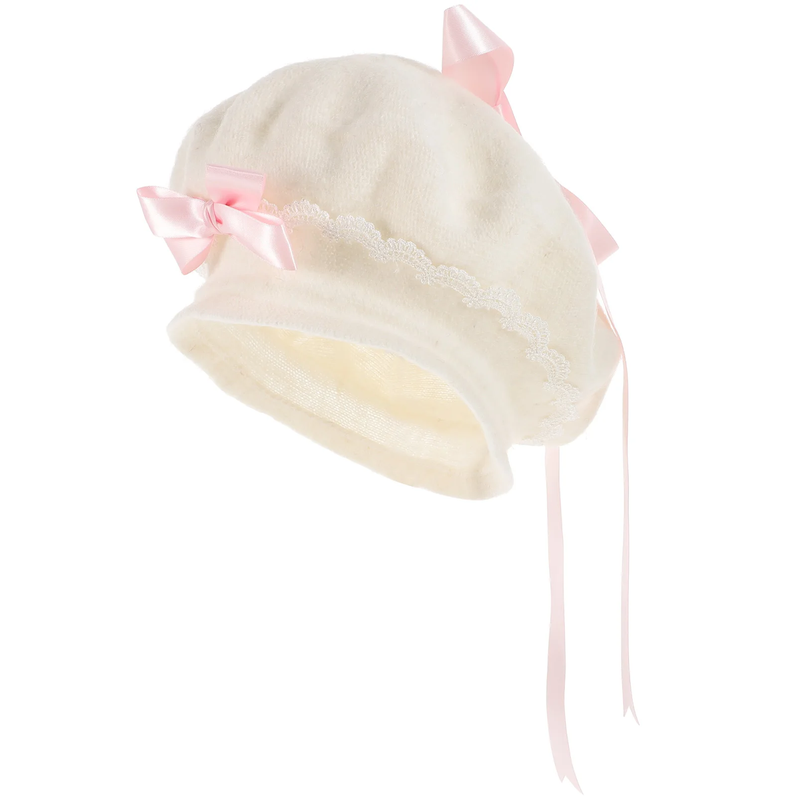 

For Women for Women Girls Women'S Berets Beige Bow Beret Caps Winter Party Daily Lolita Beret Life Shopping