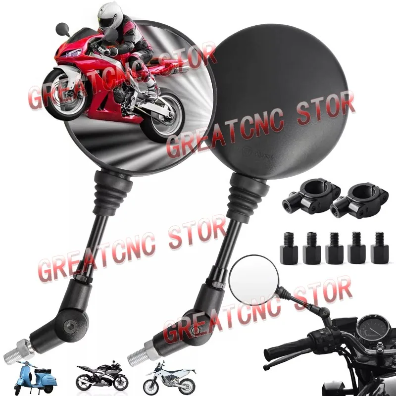 

Motorcycle Foldable Round 10MM Mirror Scooter Side Mirrors for Kawasaki KLX250 KL250 Dirt Bike Motocross Modified Accessories