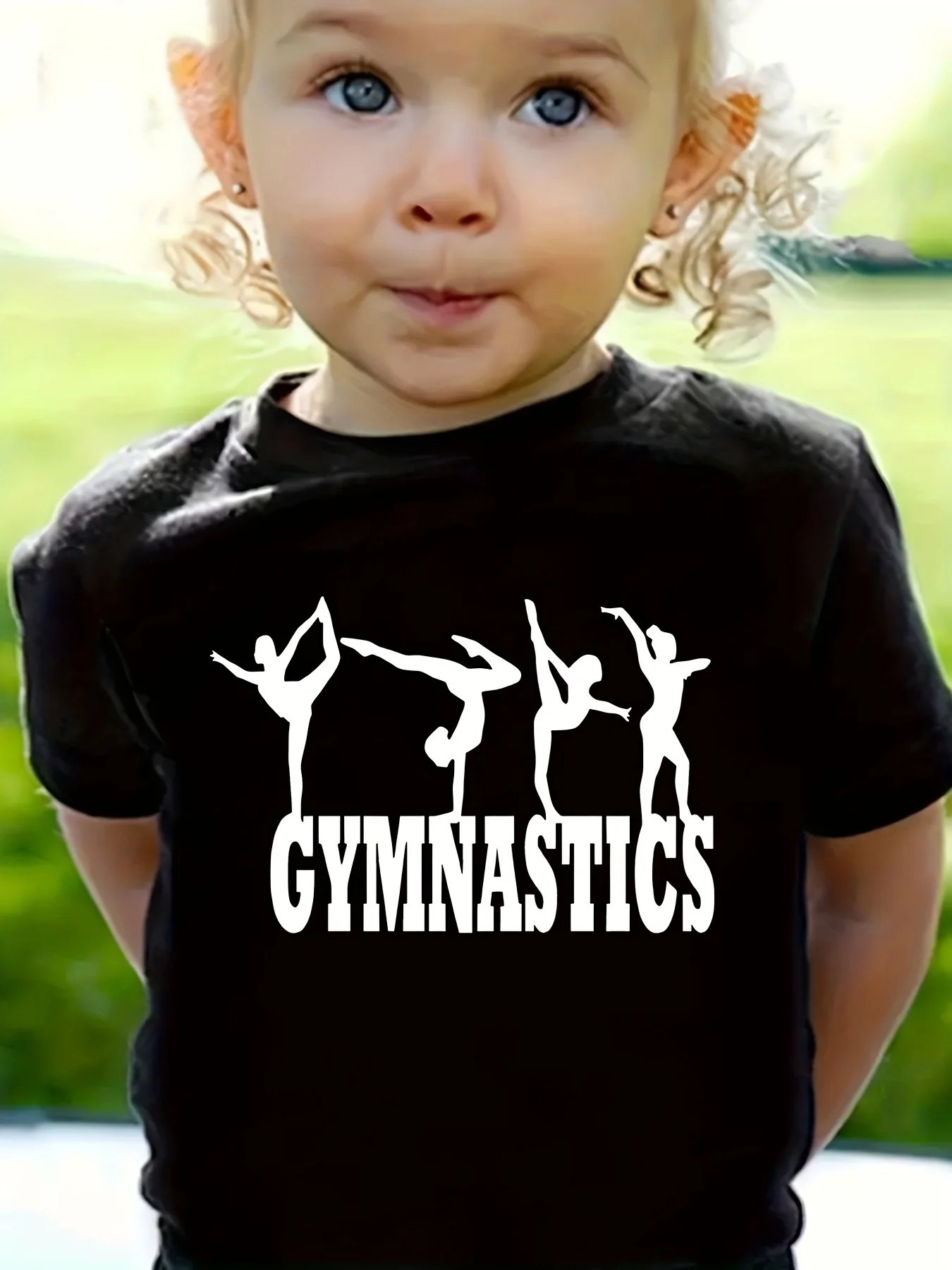 Family Matching T Shirt Gymnast Athlete Silhouette Graphic Print Short Sleeve Cotton Tee For Boys Girls Kids Daily Casual Wear