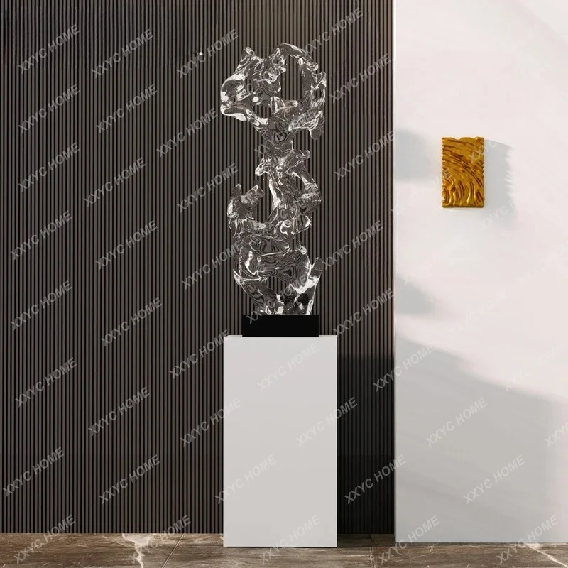 

Abstract art transparent sculpture New Chinese style Taihu stone floor ornament Hotel lobby entrance decoration