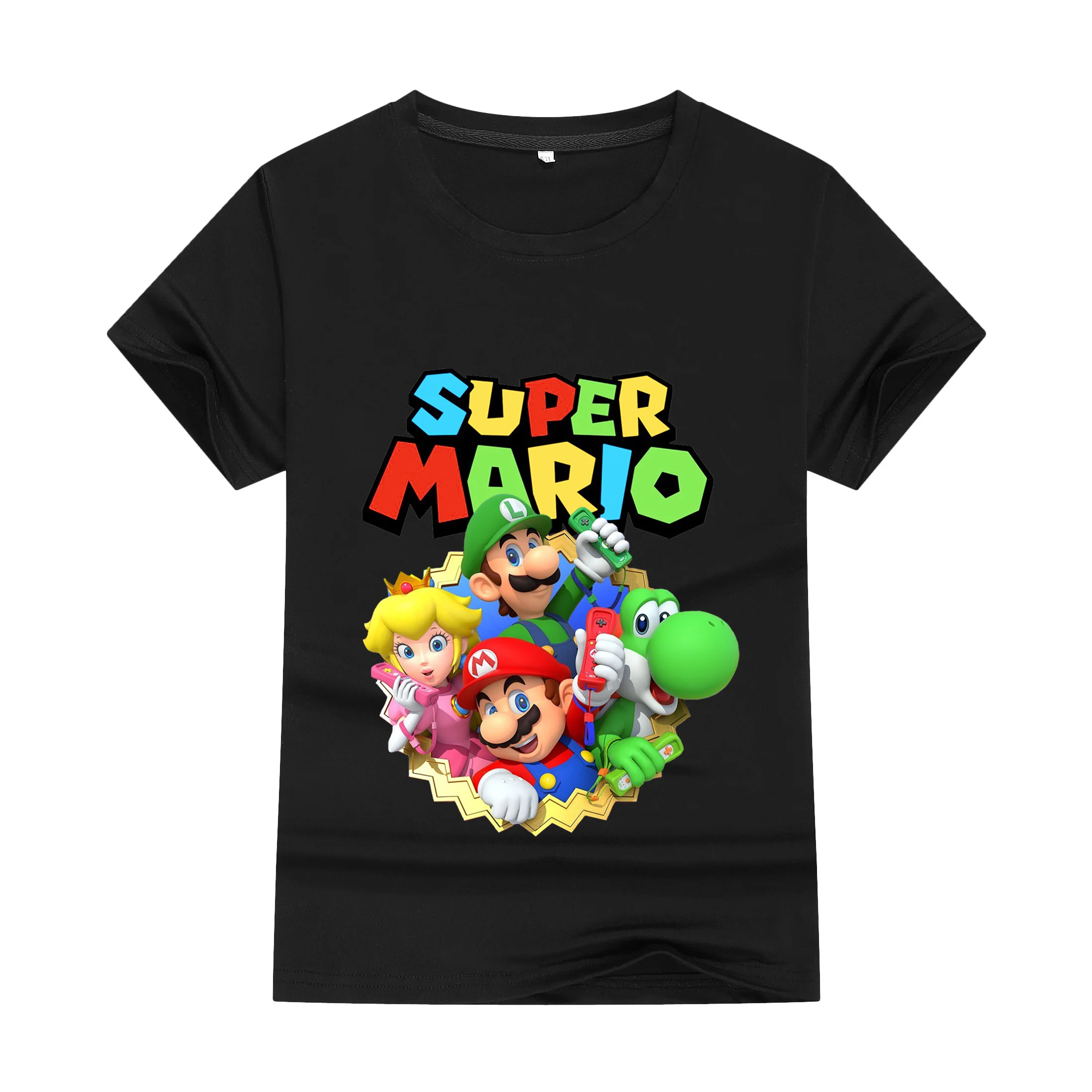

Лето 2029, детская футболка для мальчиков, быстросохнущая модная одежда «Супер Марио», одежда для родителей и детей, хлопковые топы с короткими рукавами Y2k, мужские аниме