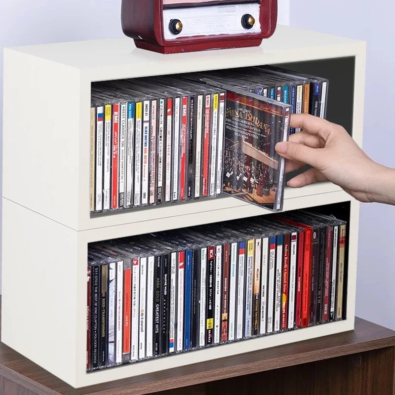 

Desktop CD Storage Rack Game CD Disc Display Stand Home Large Capacity LP Record Dust-proof Organization Frame