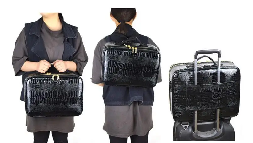 المرأة المهنية حقيبة مستحضرات تجميل بو الجلود ماكياج Suitase مستحضرات التجميل المنظم الفنان حقيبة التخزين مستحضرات التجميل حقيبة ماكياج حقيبة