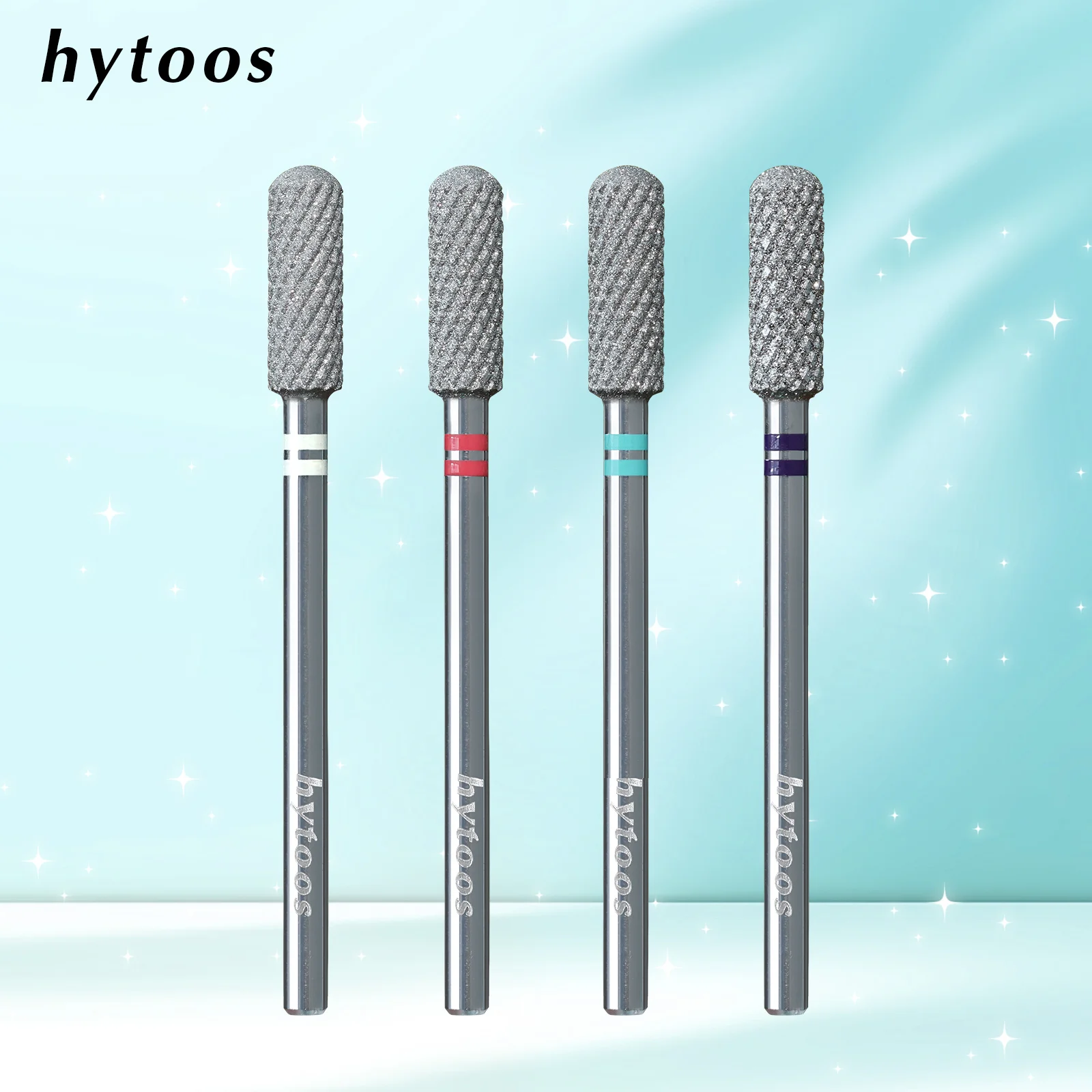 HYTOOS ダイヤモンドカットプロネイルドリルビット クロム丸型トップバレル ロシアンキューティクルビット ネイルドリル用 角質除去準備ツール