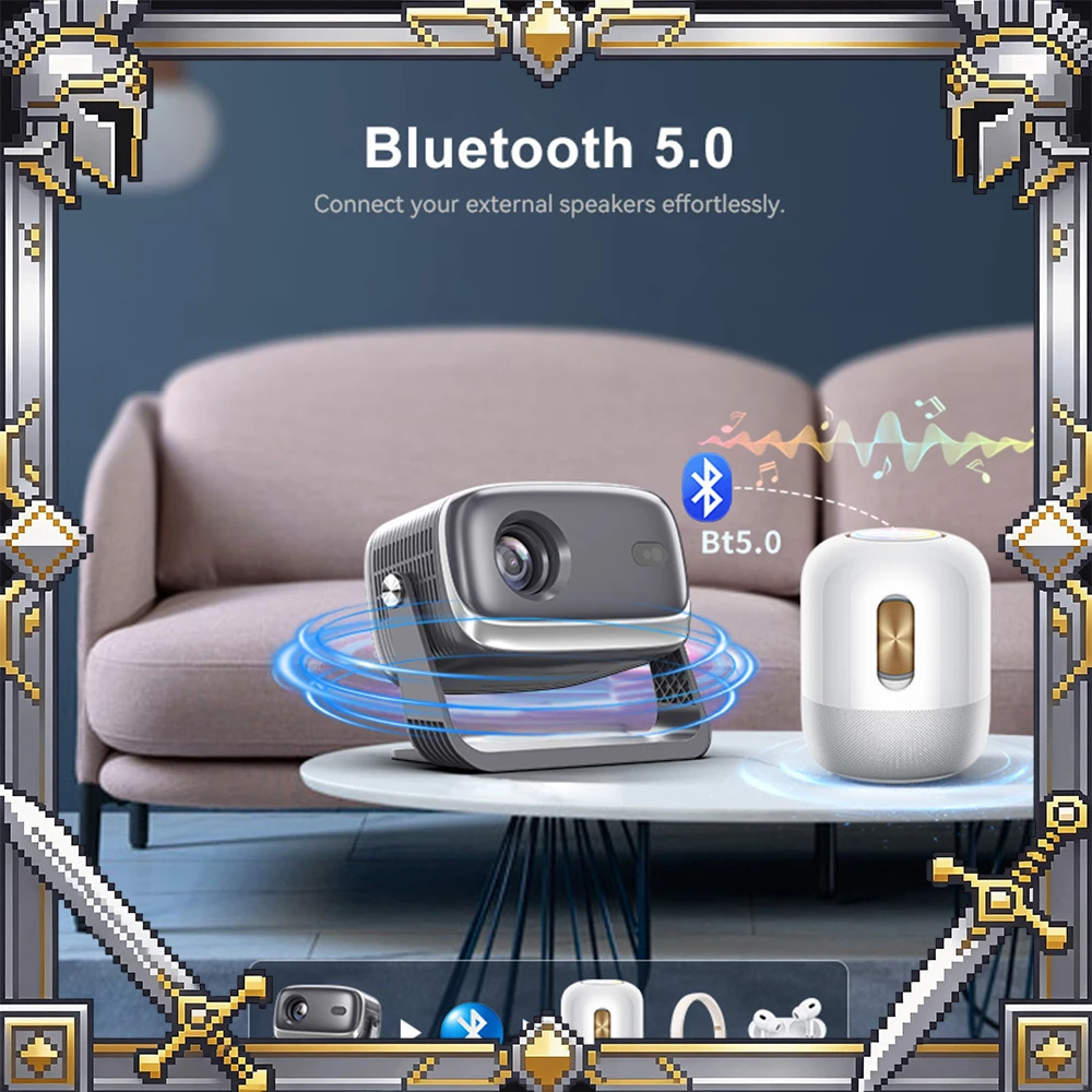 

Проектор Saier B12 с автофокусом и автоматической коррекцией вертикальной деформации, портативный проектор с интеллектуальным обходом препятствий