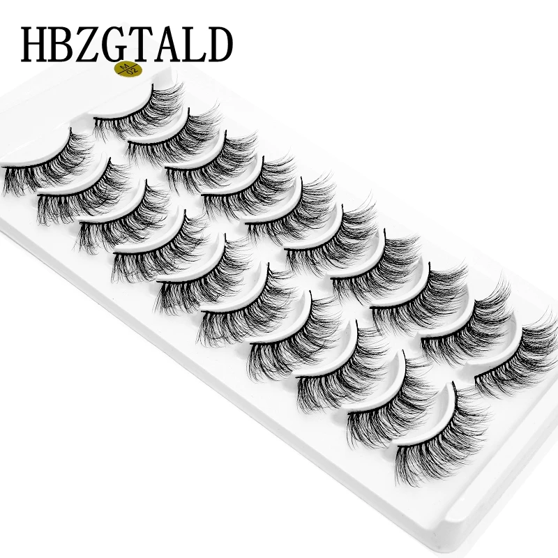 HBZGTLAD 10 Paar künstliche Nerz-Falsche Wimpern, natürliches langes Make-up, 3D-Nerzwimpern, Verlängerungswimpern, kurze Nerzwimpern für Schönheit – Detail 18