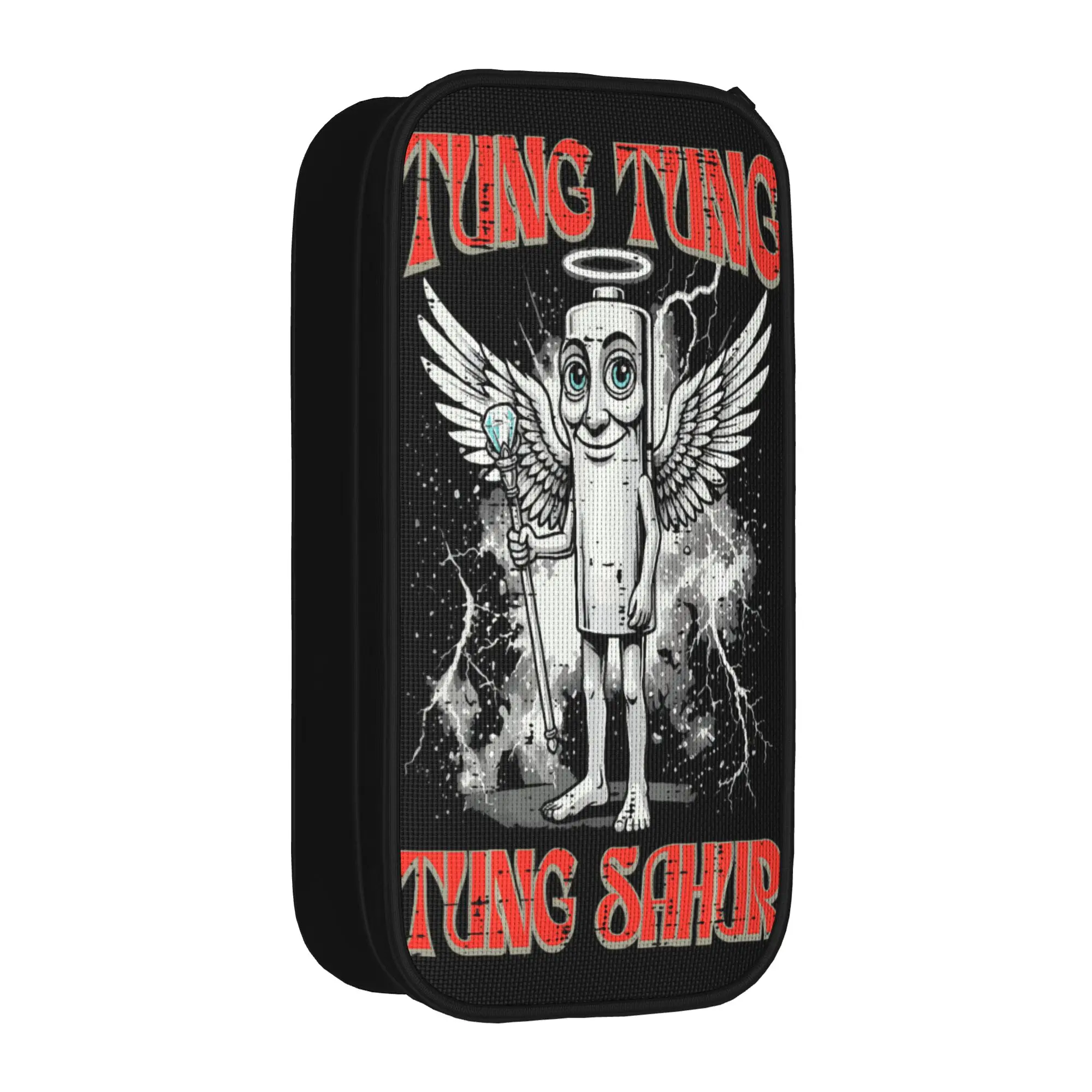 Tung Tung Tung Sahur Angel Wings Funny Meme Pencil Case Pencil Bag Boy Canvas Lovely Back To School Pencil Cases Design Supplies