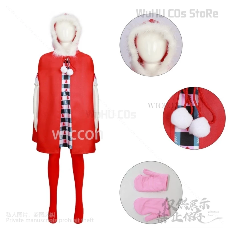 Cindy Lou-女性のためのコスプレコスチューム,かわいい赤いマント,ロリータのかつら,ネックレス,女の子のための帽子,子供,カスタマイズされた,新しいアニメ