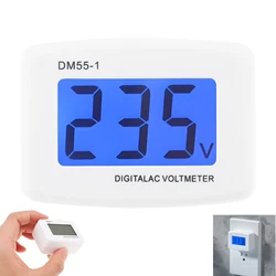 AC 80-300V Voltage Meter EU Plug Digital Volt Meter Socket LCD Display Wall Flat Voltage Testers AC Voltmeter