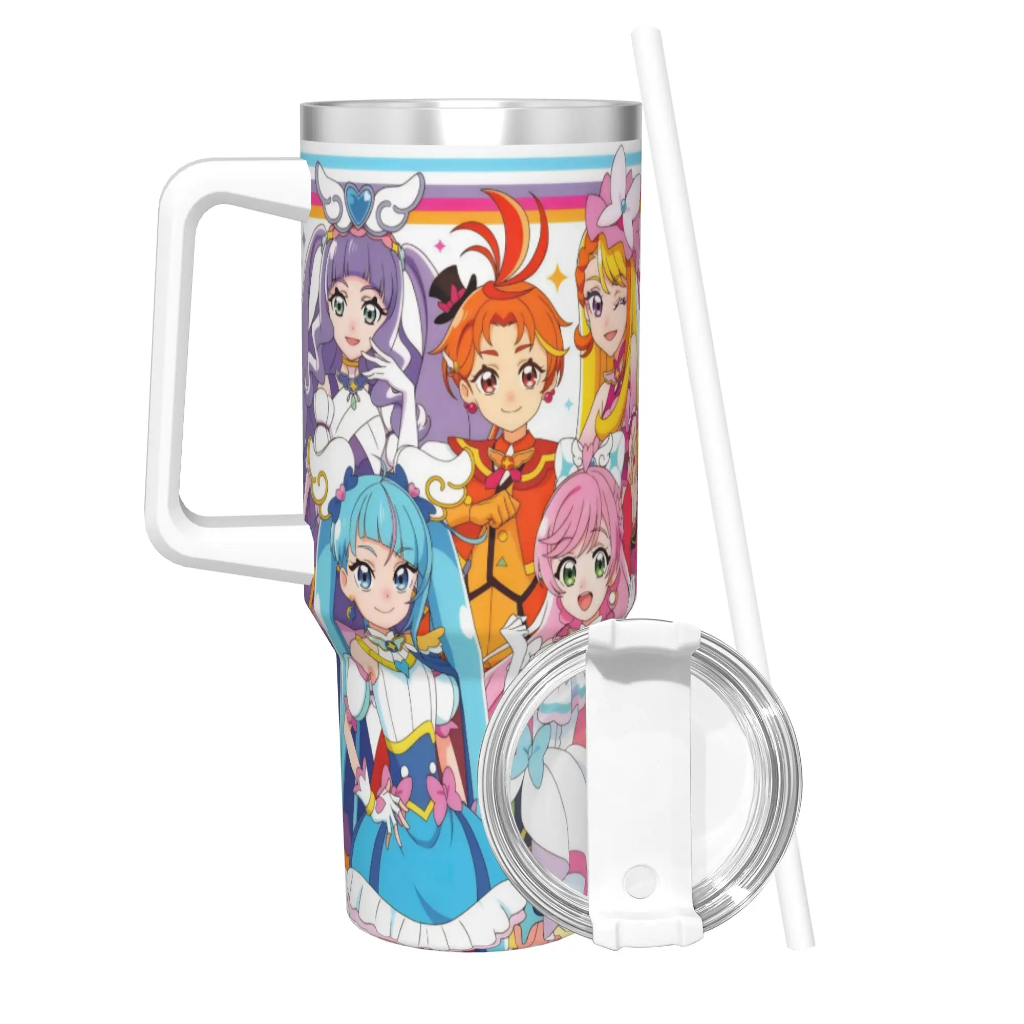 Soaring Sky Pretty Cure Tumbler 40oz Stainless Steel Double Wall Vacuum Insulated  Tumblers Mug With Straw