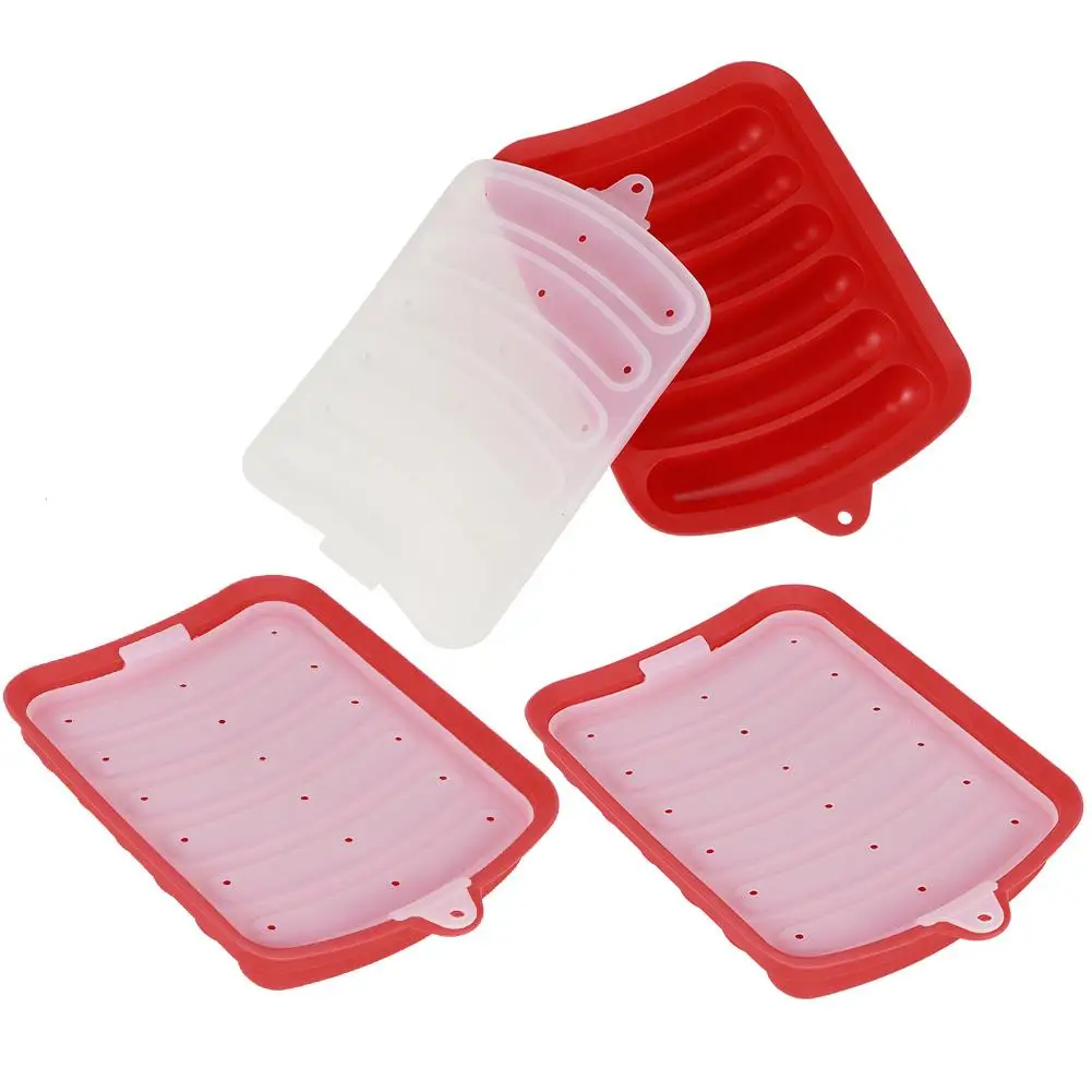 Silicone Sausage Mould - Dishwasher Safe Hot Dog Mold, 13x18.5x3.3cm for kitchen Baking Tool for DIY Ham Making