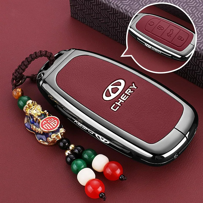 Zinklegierung Autoschlüssel-Hülle für Chery Tiggo 7 Pro 8 9 2025 2026 Schlüsselanhänger Fernbedienung Abdeckung Tasche Gehäuse Ringhalter Zubehör – Detail 5