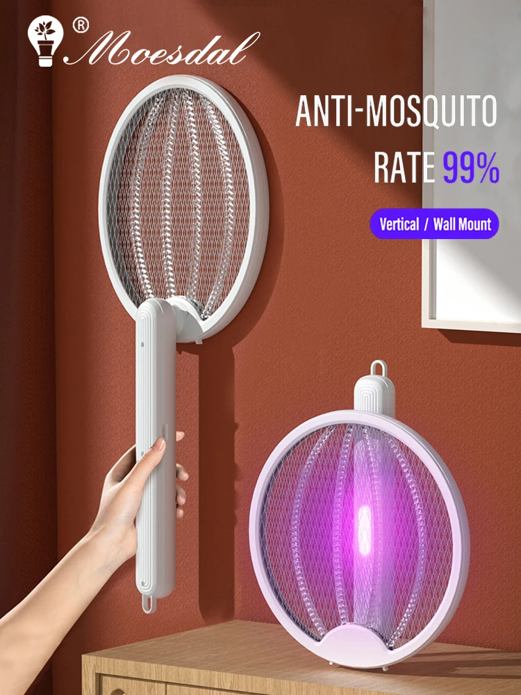 

4 In 1 Electric Mosquito Racket Foldable USB Rechargeable UV Mosquito Lamp Light Wave Mosquito Lure Electric Insect Killer