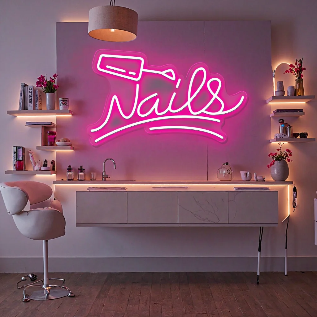 Nails Neon Sign Beauty Room wall Decoration Neon Light For Nail shop Beauty Shop Tattoo shop Luminous  Business Signs