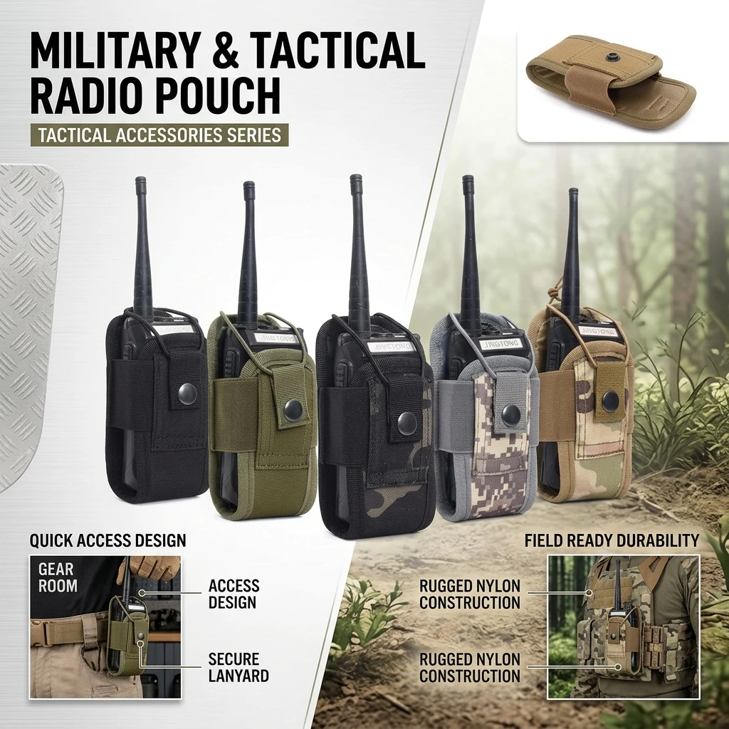 Tactical Walkie Talkie Carry Bag Molle Radio Pouch Holder Pocket Portable Outdoor Hunting Sports Waist Bag Interphone Holster