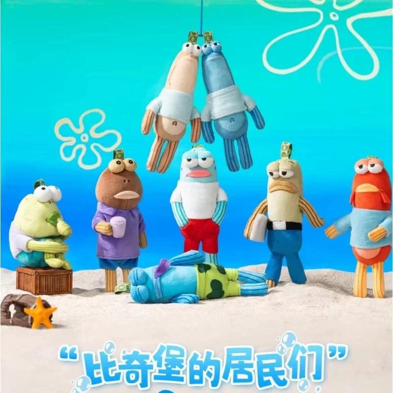 Neue 1:1 hochwertige Replik Gong Bikini Bottom Buddies lustige Plüschpuppe Kawaii Fisch Tasche Anhänger Dekor Geschenke Überraschungsbox Geschenke