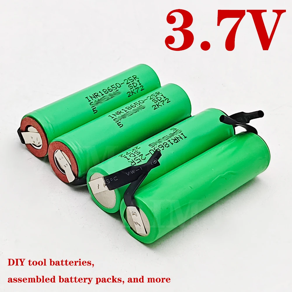 

18650 lithium battery 3.6V 2500mah INR 25R 20A 3.7V battery for pool screwdriver flashlight+nickel DIY