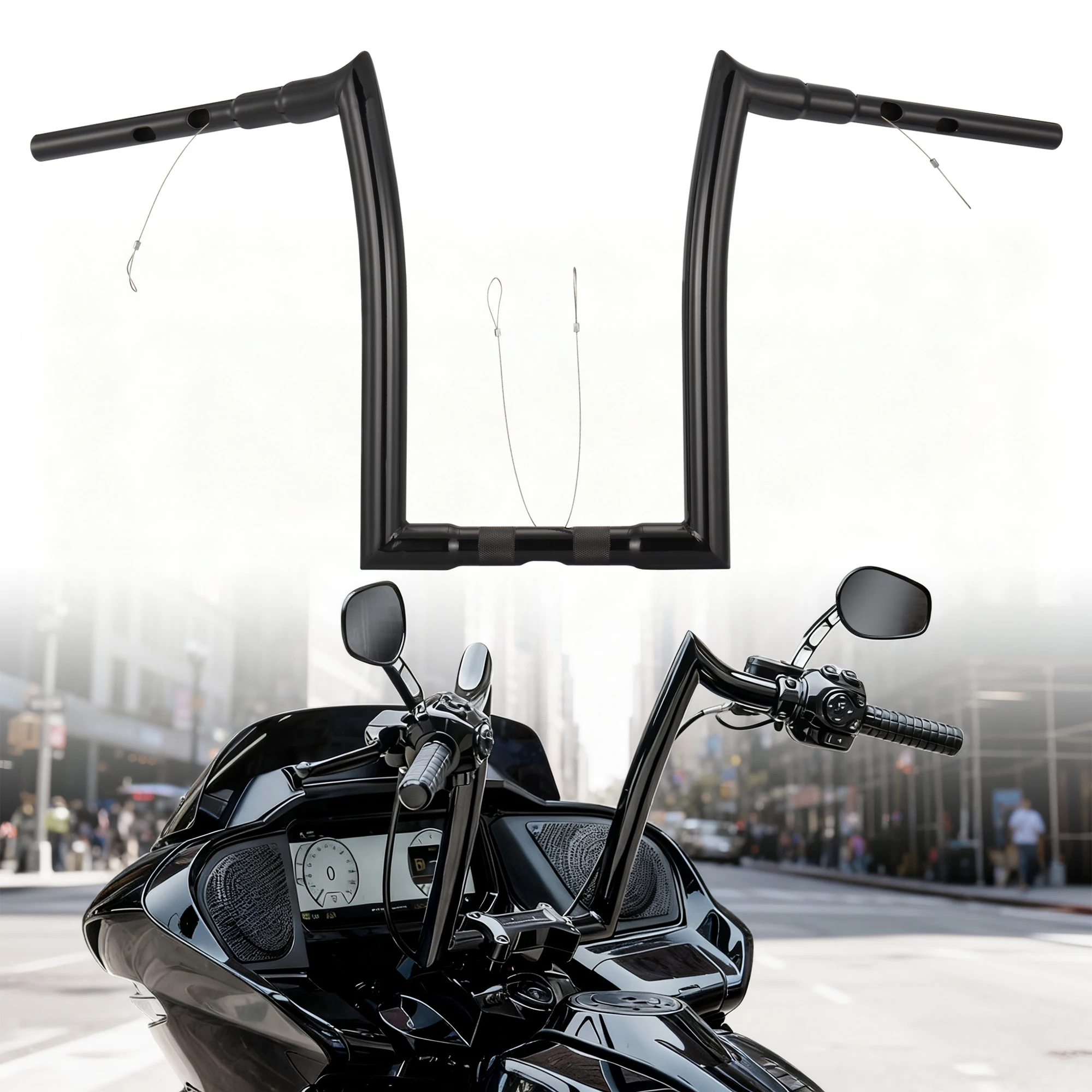 

1.5" Fat Meathook Handlebar for Harley 2023-Up CVO Road Glide, 2024-Up Road Glide Custom, 2024-Up Road Glide with ABS