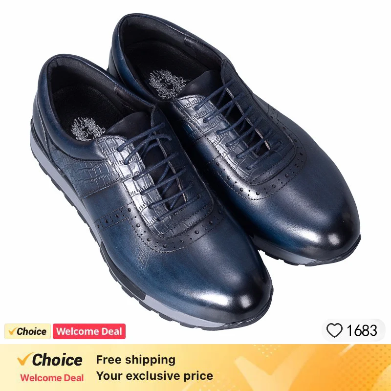 Lässige Leder Herren schuhe schnüren bequeme rutsch feste Sohle Brogue Sneakers Hochzeit Date Prom Herren Premium Lederschuhe.