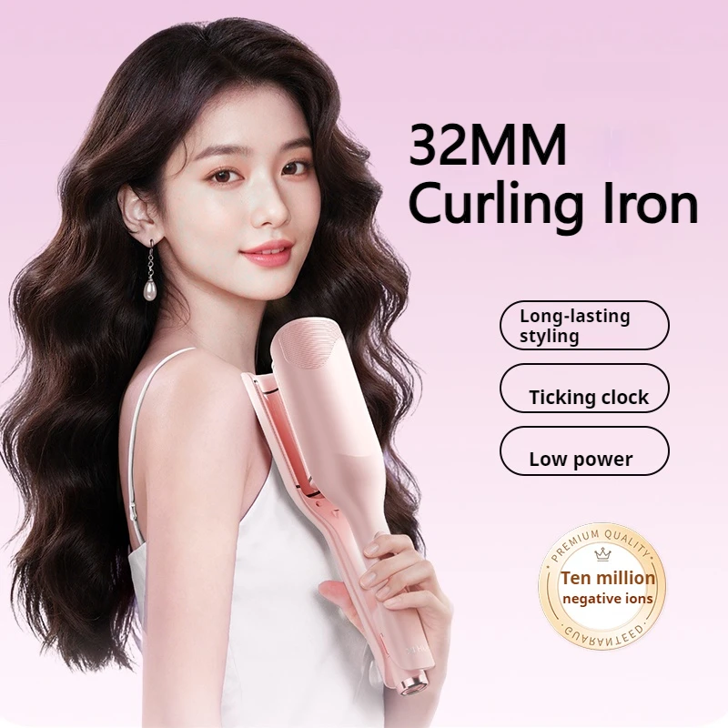 Professional Curling Iron Hair Crimper Waver- Double Barrel Wave Iron Deep Waver Hair Curler Hot Tool with Ceramic for Women
