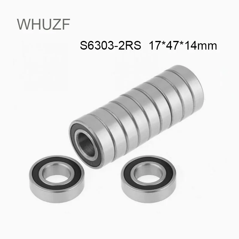 WHUZF 2/5PCS S6303RS Bearing 17*47*17 mm ABEC-3 440C Stainless Steel S 6303RS Ball Bearings 6303 Stainless Steel Ball Bearing