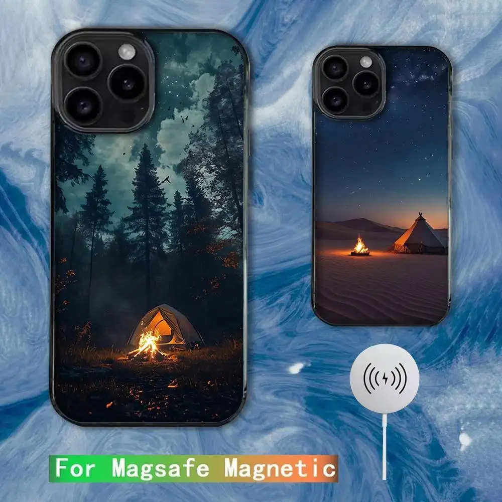 

Camping Nature Mountain Phone Case For iPhone 16e,16,15,14,13,12,11,Plus,Pro,Max,Mini Magsafe Magnetic Wireless Charging