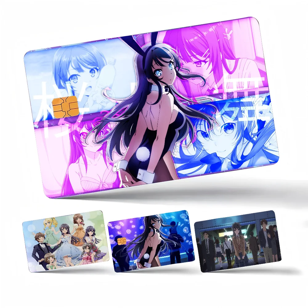 Sakurajima Mai Anime Mädchen Anime Aufkleber Film Haut Abdeckung für Kreditkarte Debit Bankkarte