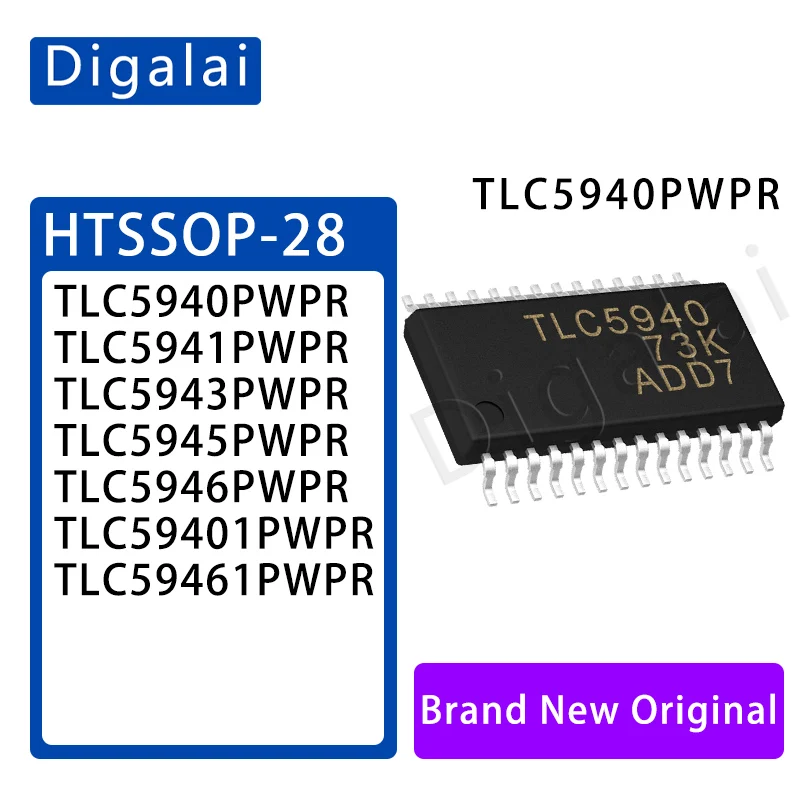 

100%New original 2pcs TLC5940PWPR TLC5945 TLC5941 TLC5943 TLC5946 TLC59401 TLC59461 TSSOP-28-EP LED driver chip