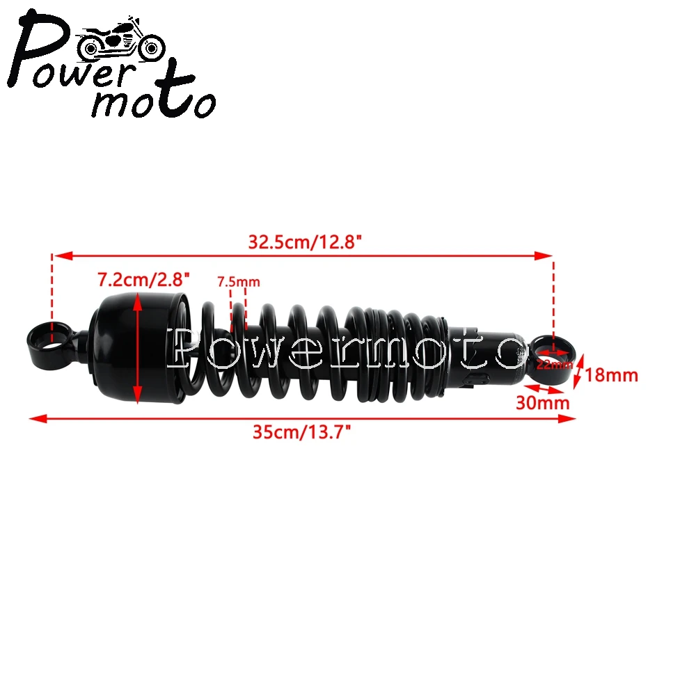 For Harley Sportster 883 1200 XL883 XL1200 Touring Chrome/Black Motorcycles Rear Shocks Absorbers Suspension 325 MM Accessories view 5