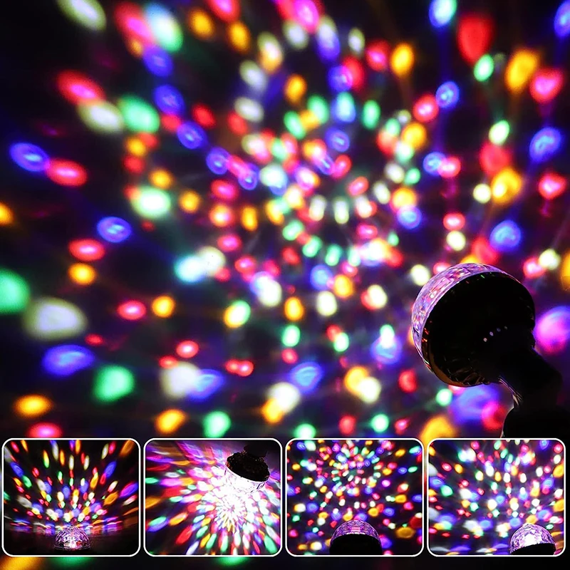 Lámpara de proyección Rgb giratoria de 360 °, bola mágica de colores para fiesta, Dj, discoteca, Bar, Ktv, escenario, boda, efecto de iluminación, E27