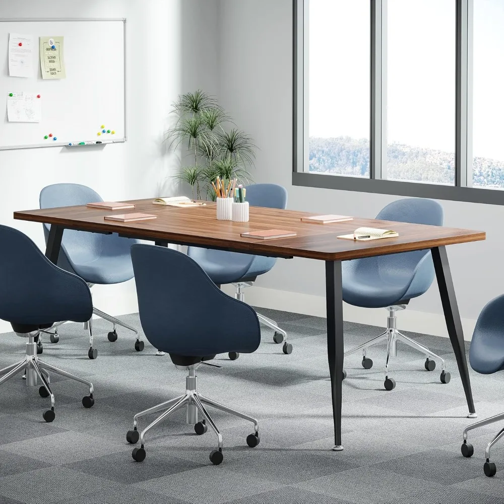 6FT  Rectangular  Room Tables, Modern Industrial Seminar Table Boardroom Desk with, 70.8’’ L x 31.5’’ W x 29.5’’ H