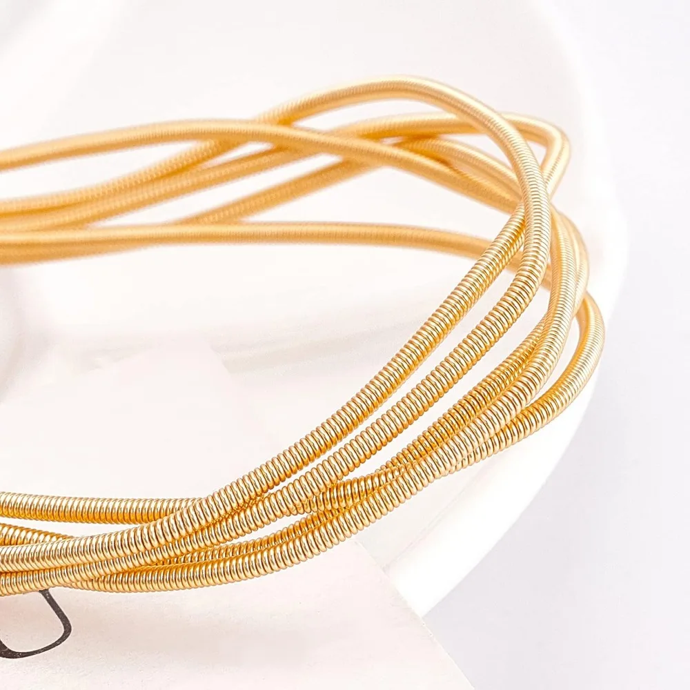 5 Rolls 14 Gauge 7.87inch Gold Plated French Bullion Wire Spiral Copper Wire for Embroidery Beading Jewelry Making and Clothes
