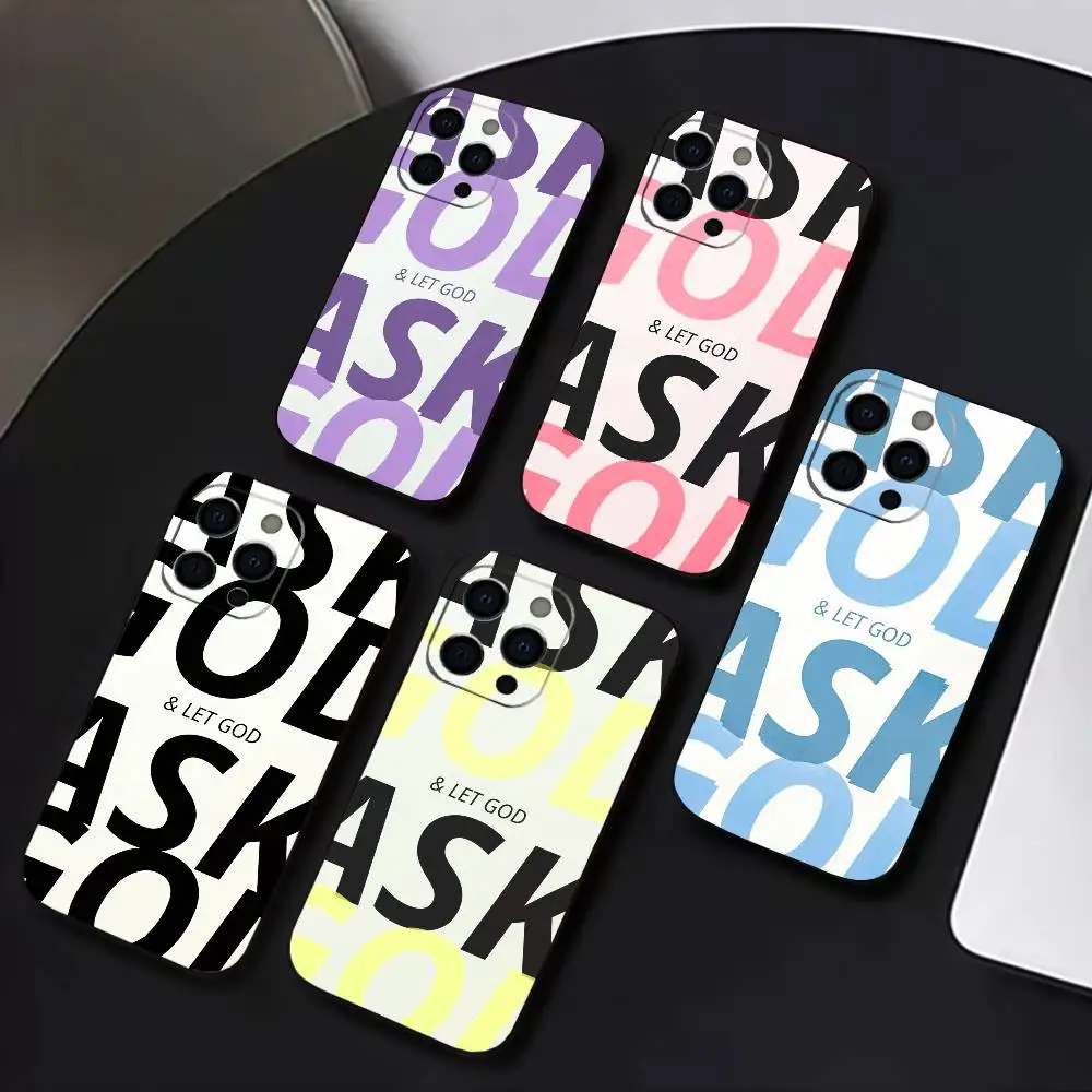 

Ask G-God and let Godn Phone Case For iPhone 17,16,15,14,13,12,11 Plus,Pro Max,XS,Soft Silicone Black Cover